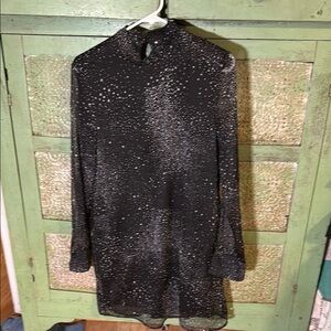 Paper Crane Black and Silver star print  Women's Dress